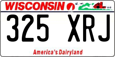WI license plate 325XRJ
