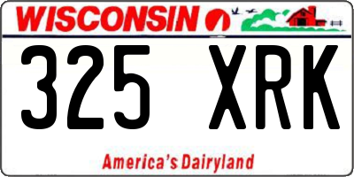 WI license plate 325XRK