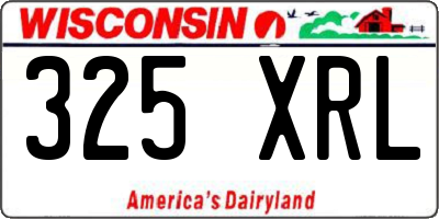 WI license plate 325XRL