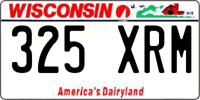 WI license plate 325XRM