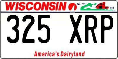 WI license plate 325XRP
