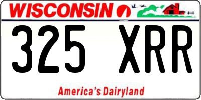 WI license plate 325XRR