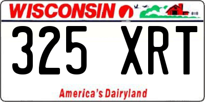 WI license plate 325XRT