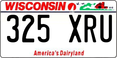 WI license plate 325XRU