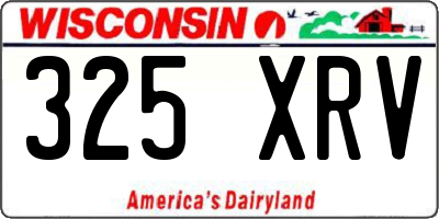 WI license plate 325XRV