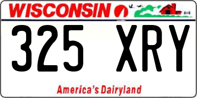 WI license plate 325XRY