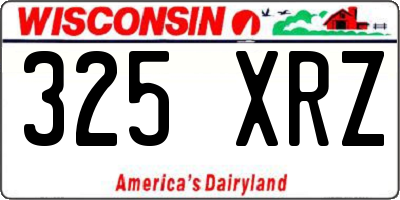 WI license plate 325XRZ