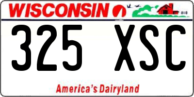 WI license plate 325XSC