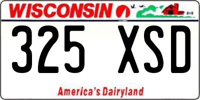 WI license plate 325XSD