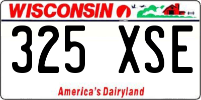 WI license plate 325XSE