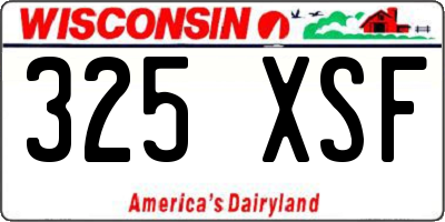 WI license plate 325XSF