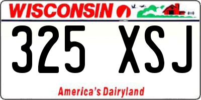 WI license plate 325XSJ