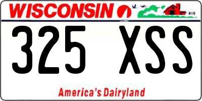 WI license plate 325XSS