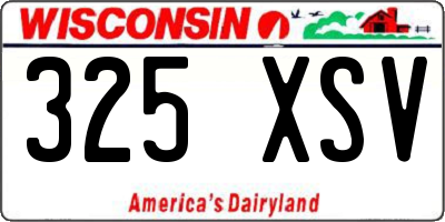 WI license plate 325XSV