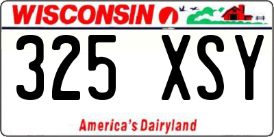 WI license plate 325XSY