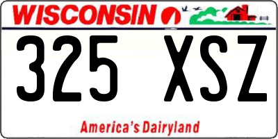 WI license plate 325XSZ