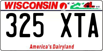 WI license plate 325XTA