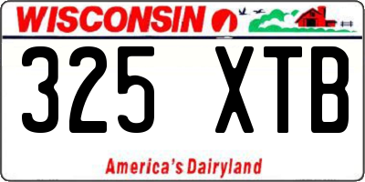 WI license plate 325XTB