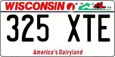 WI license plate 325XTE