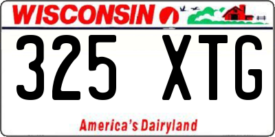 WI license plate 325XTG