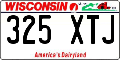 WI license plate 325XTJ