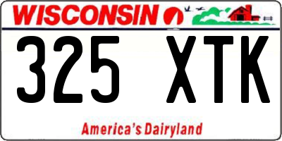 WI license plate 325XTK