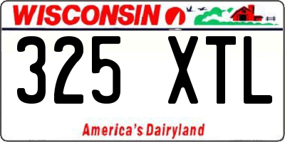 WI license plate 325XTL