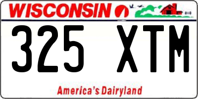 WI license plate 325XTM