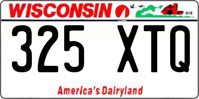 WI license plate 325XTQ