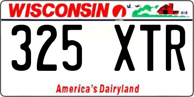 WI license plate 325XTR