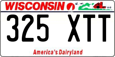 WI license plate 325XTT