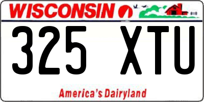 WI license plate 325XTU