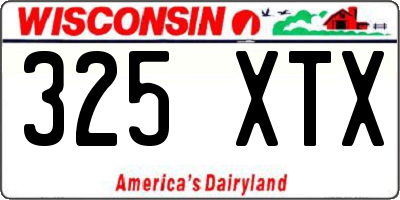 WI license plate 325XTX