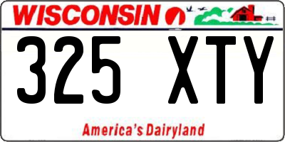 WI license plate 325XTY