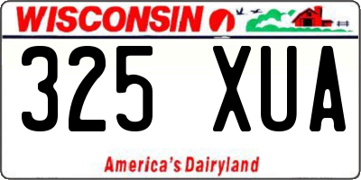 WI license plate 325XUA