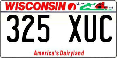 WI license plate 325XUC