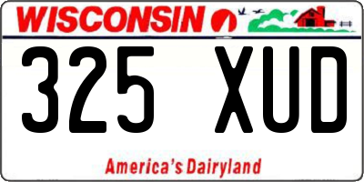 WI license plate 325XUD