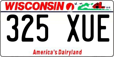 WI license plate 325XUE