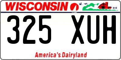WI license plate 325XUH