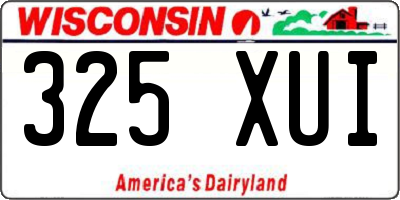 WI license plate 325XUI