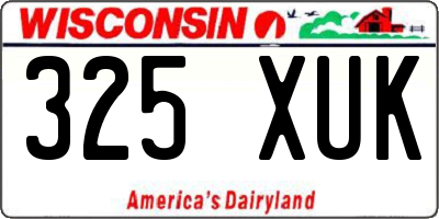 WI license plate 325XUK