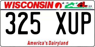 WI license plate 325XUP