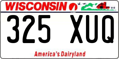 WI license plate 325XUQ