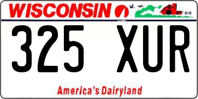WI license plate 325XUR