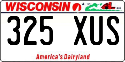 WI license plate 325XUS