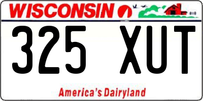 WI license plate 325XUT
