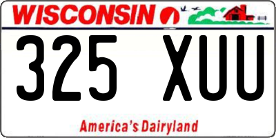 WI license plate 325XUU