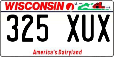 WI license plate 325XUX
