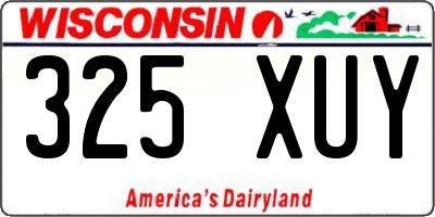 WI license plate 325XUY