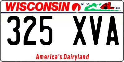 WI license plate 325XVA